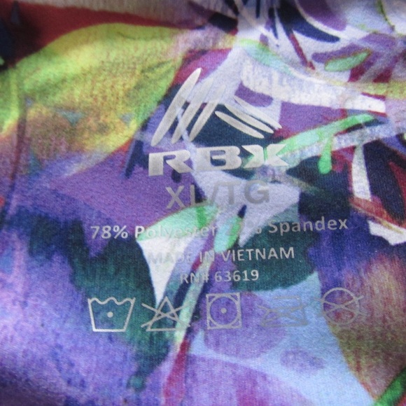 RBX Womens Purple Floral Active Shorts XL Gym Athletic Workout Activewear - Picture 7 of 9